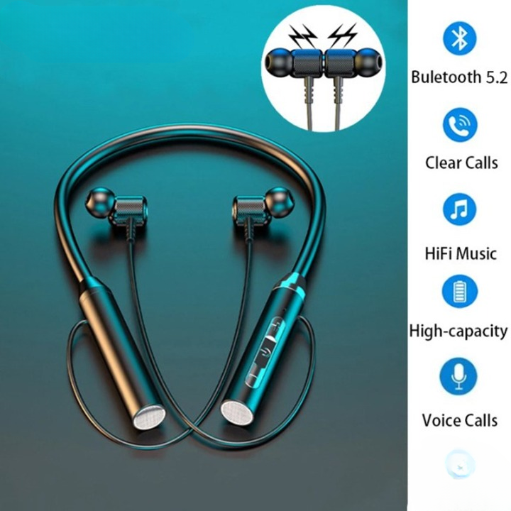 Universal Wireless Bluetooth Neckband – Deep Bass & Long Battery Backup | Random Color