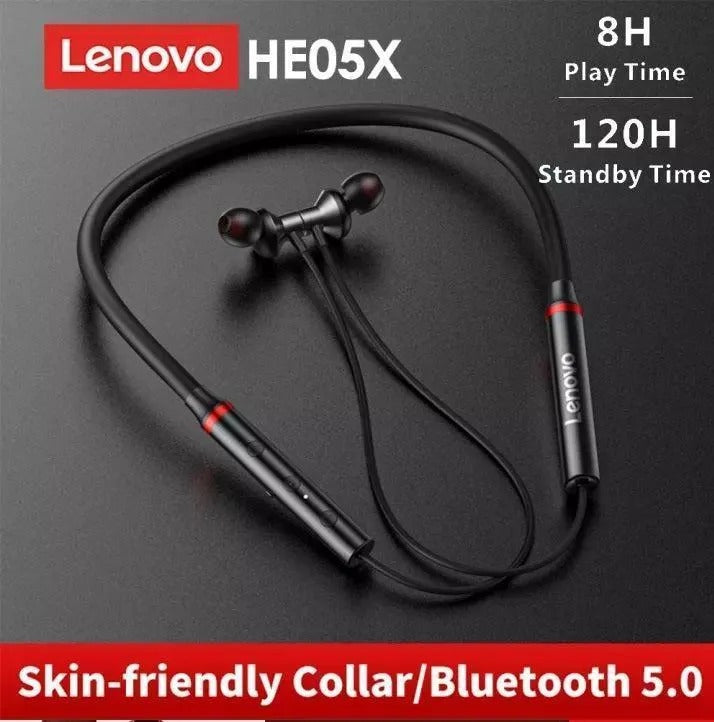 Lenovo HE05X Wireless Bluetooth Neckband Earphones – Deep Bass & HD Calling